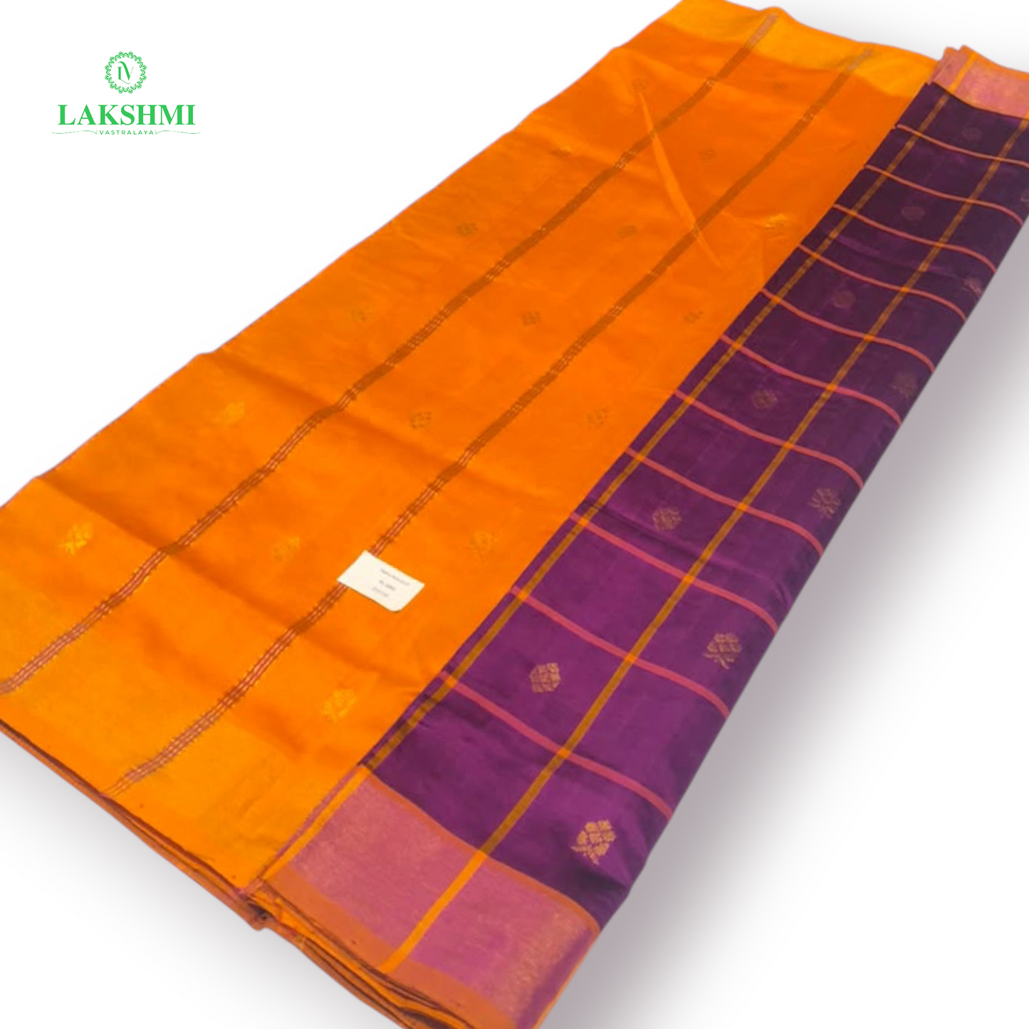 Nalina Checked Butta Semi Silk Cotton 6 Yards