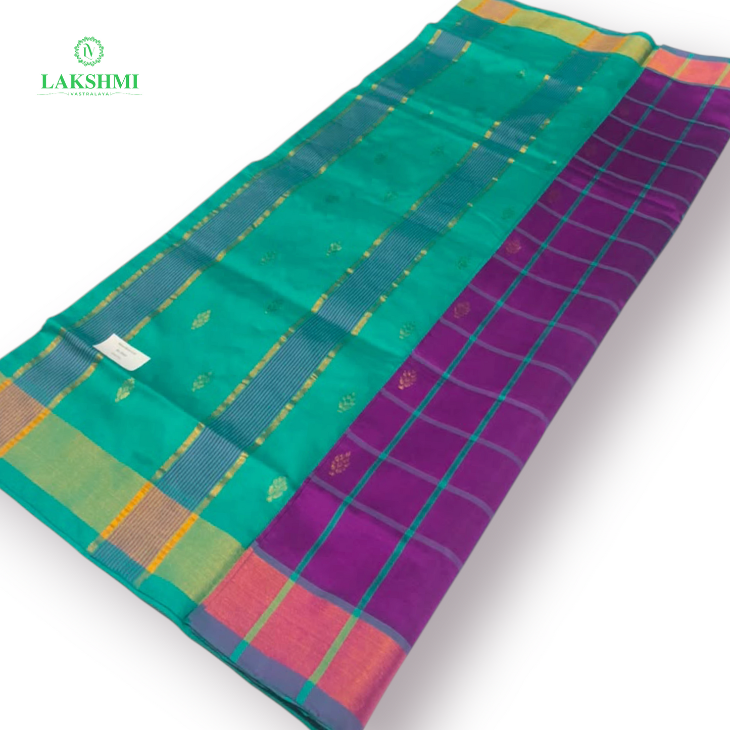 Nalina Checked Butta Semi Silk Cotton 6 Yards