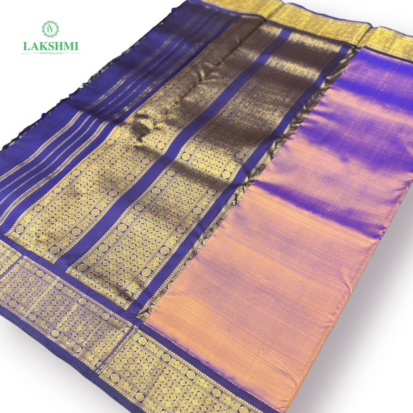 Yamuna Kalyani Pure Kanchipuram Double Warp Handloom Korvai - 10Y