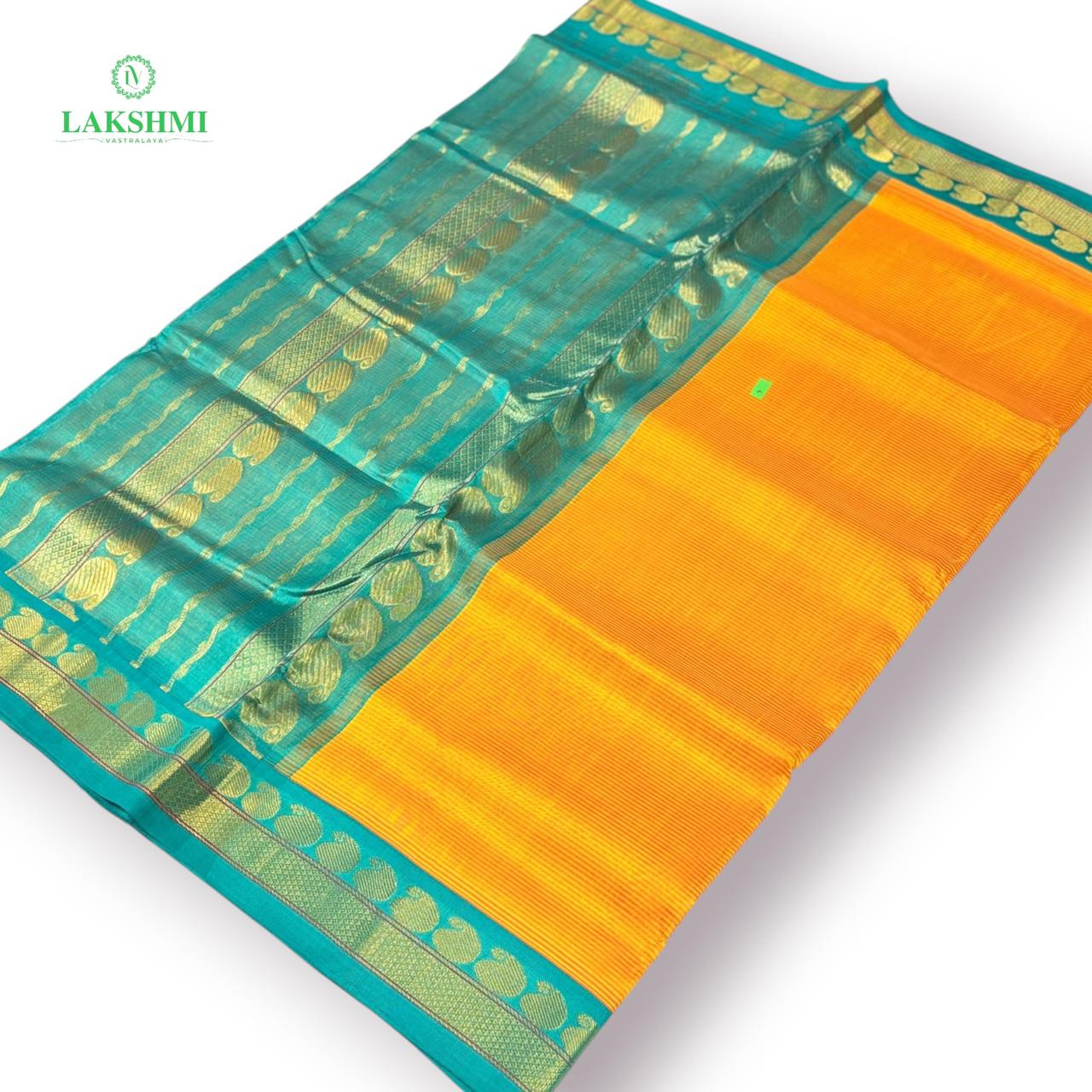 Mandhakini Korvai Pure Handloom Silk Cotton ~10.5 Yards