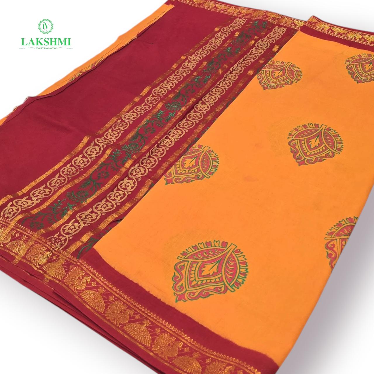 Mudra Handblock Sungudi 10.5Yards - 050501