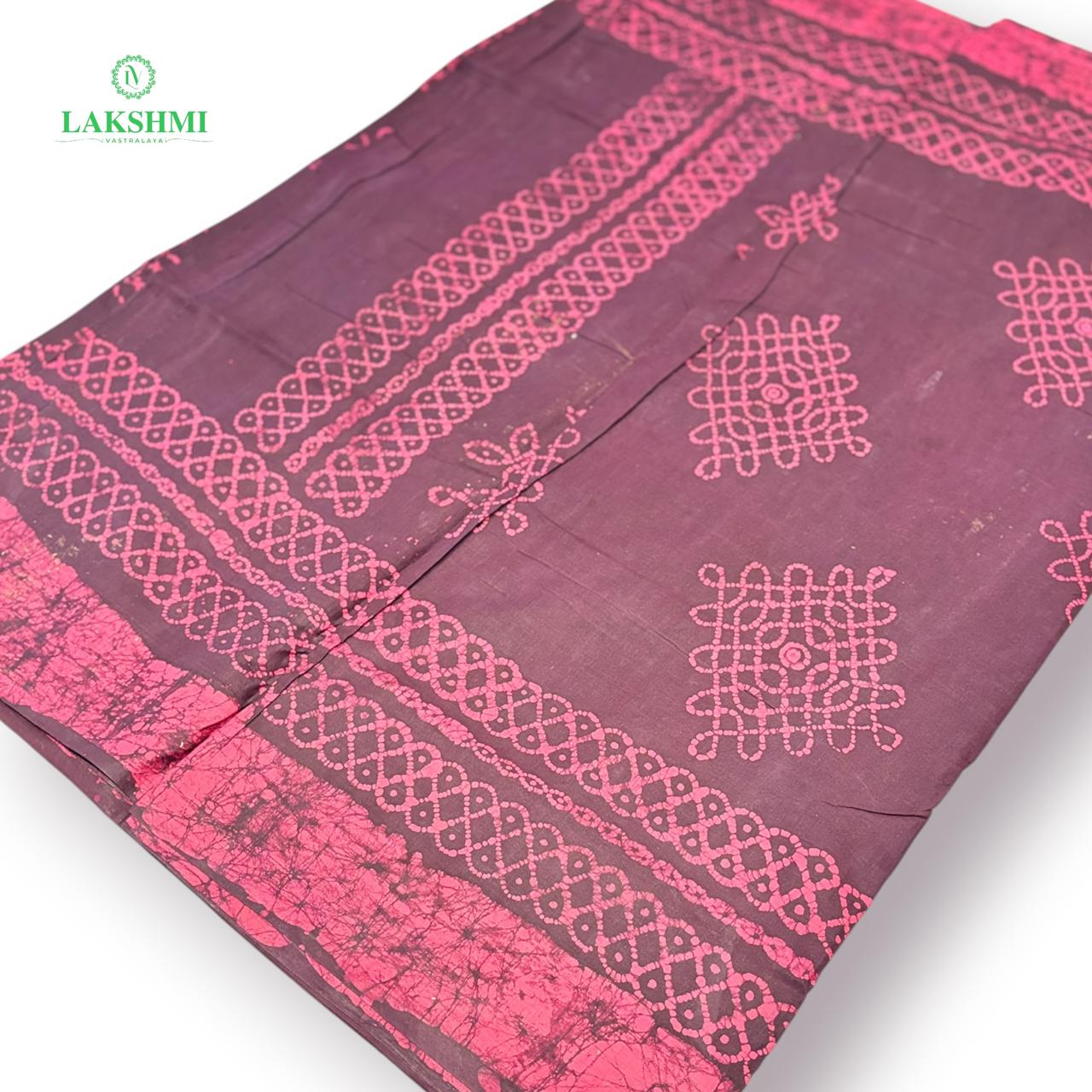 Saradha 120's Count Sungudi Cotton 10.5 Yards - Batik Border