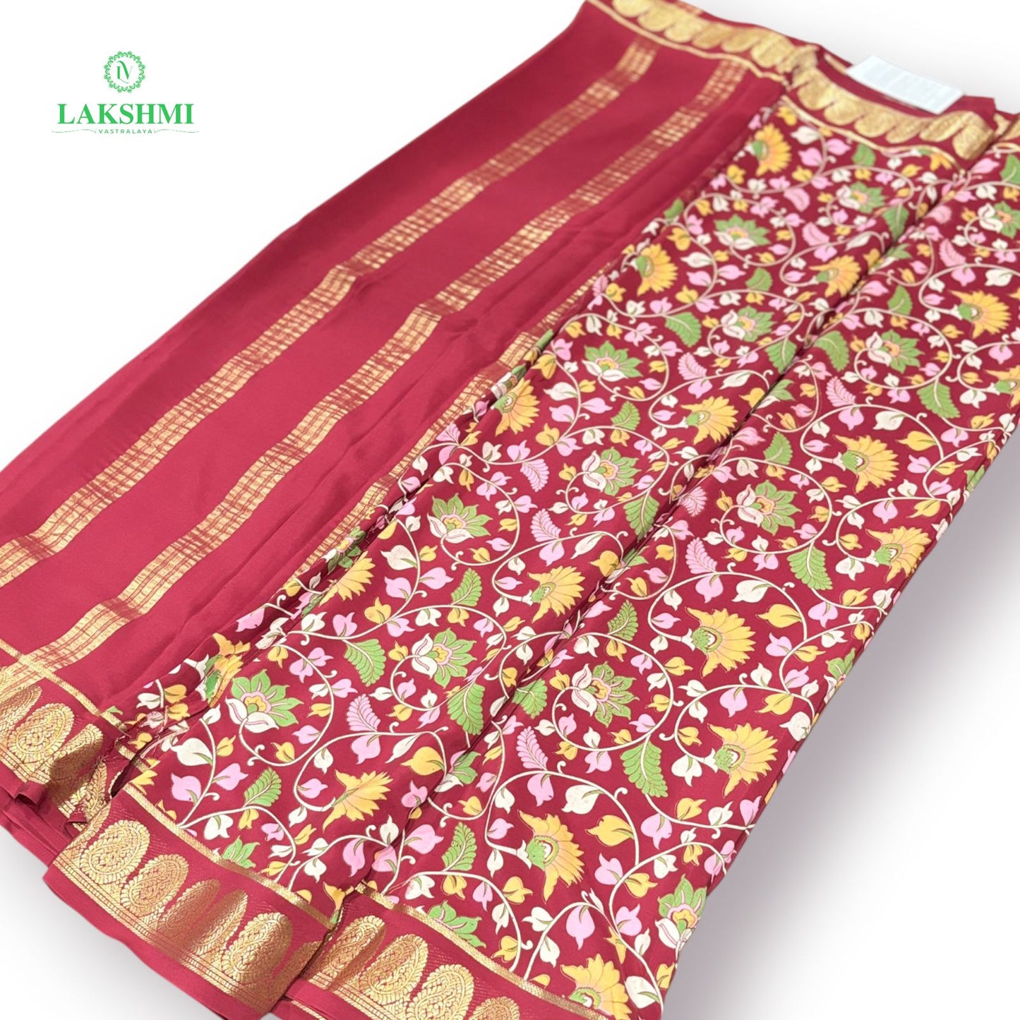 Chithrambai Prints Pure Mysore Silk - 6 Yards