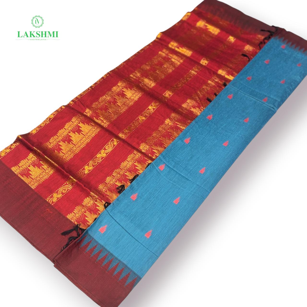 Kalyani Cotton Tower Butta Grand Thalappu – 6 Yards Saree - 260802