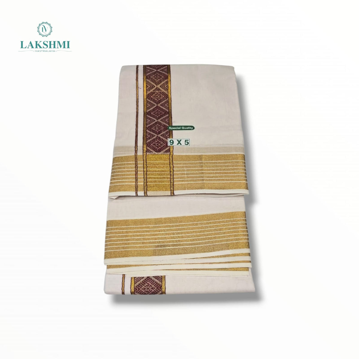 Kedar – 9*5 Bleached White Cotton Dhothi 260908