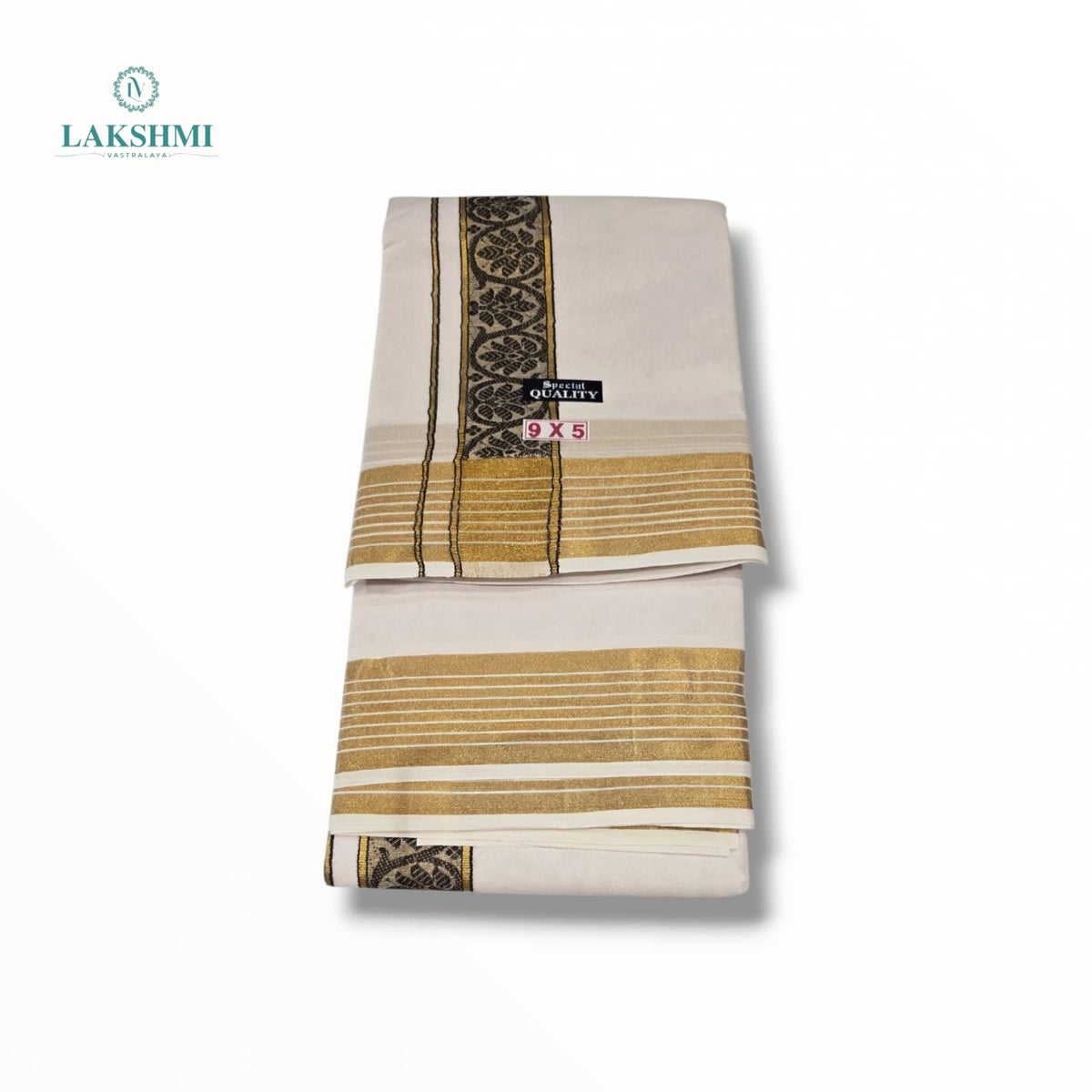 Kedar – 9*5 Bleached White Cotton Dhothi 260914