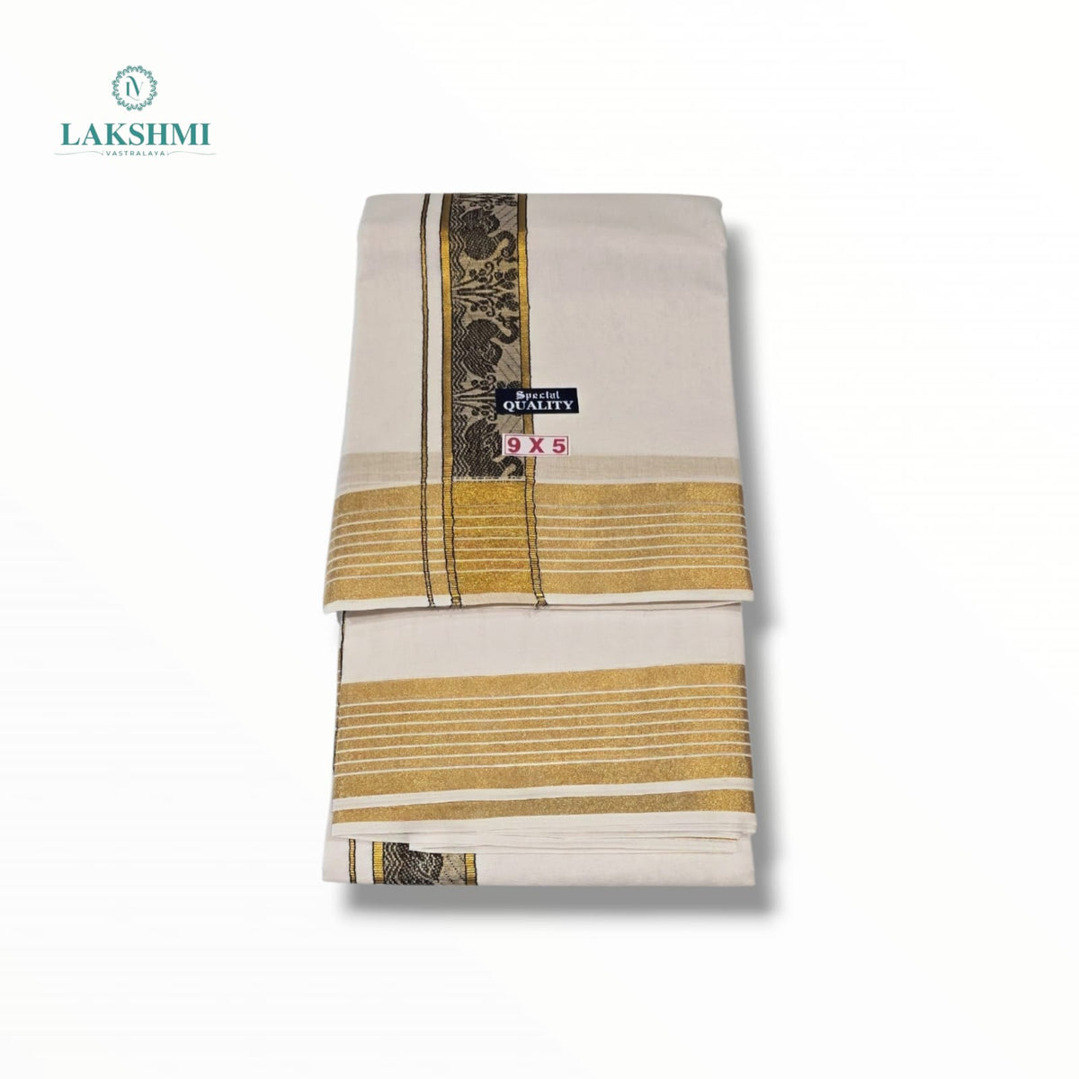 Kedar – 9*5 Bleached White Cotton Dhothi 260915