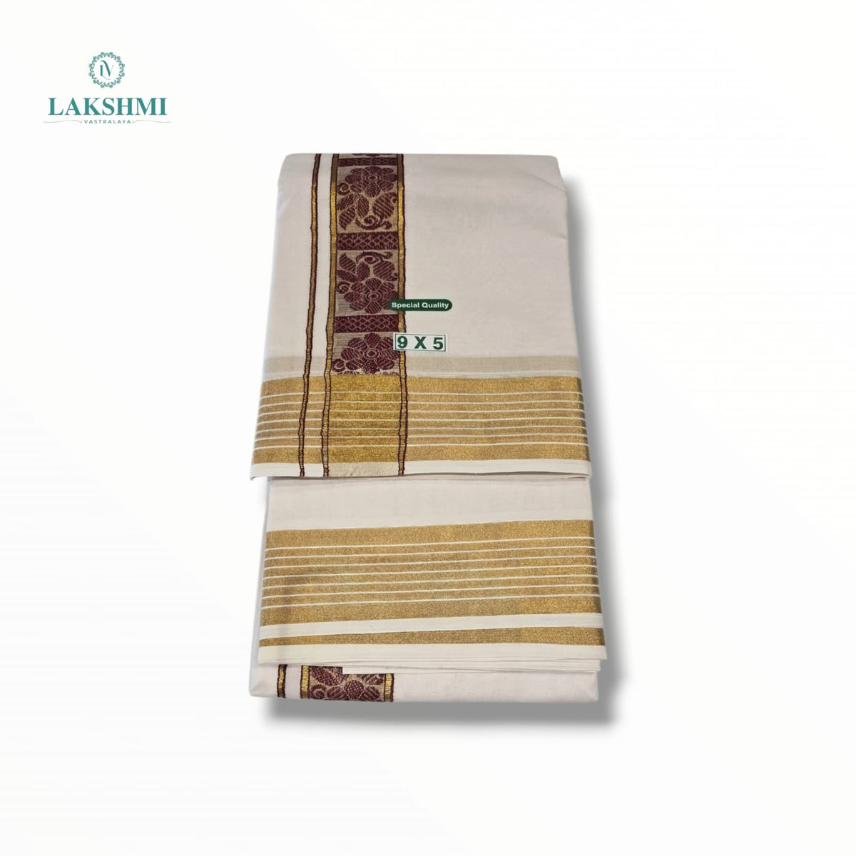 Kedar – 9*5 Bleached White Cotton Dhothi 260902