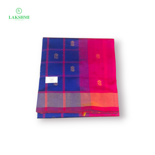 Nalina Checked Butta Semi Silk Cotton 6 Yards
