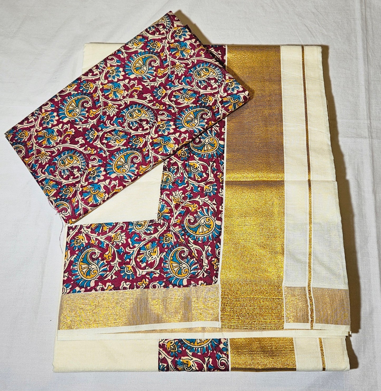 KERALA AJRAKH - WITH BLOUSE