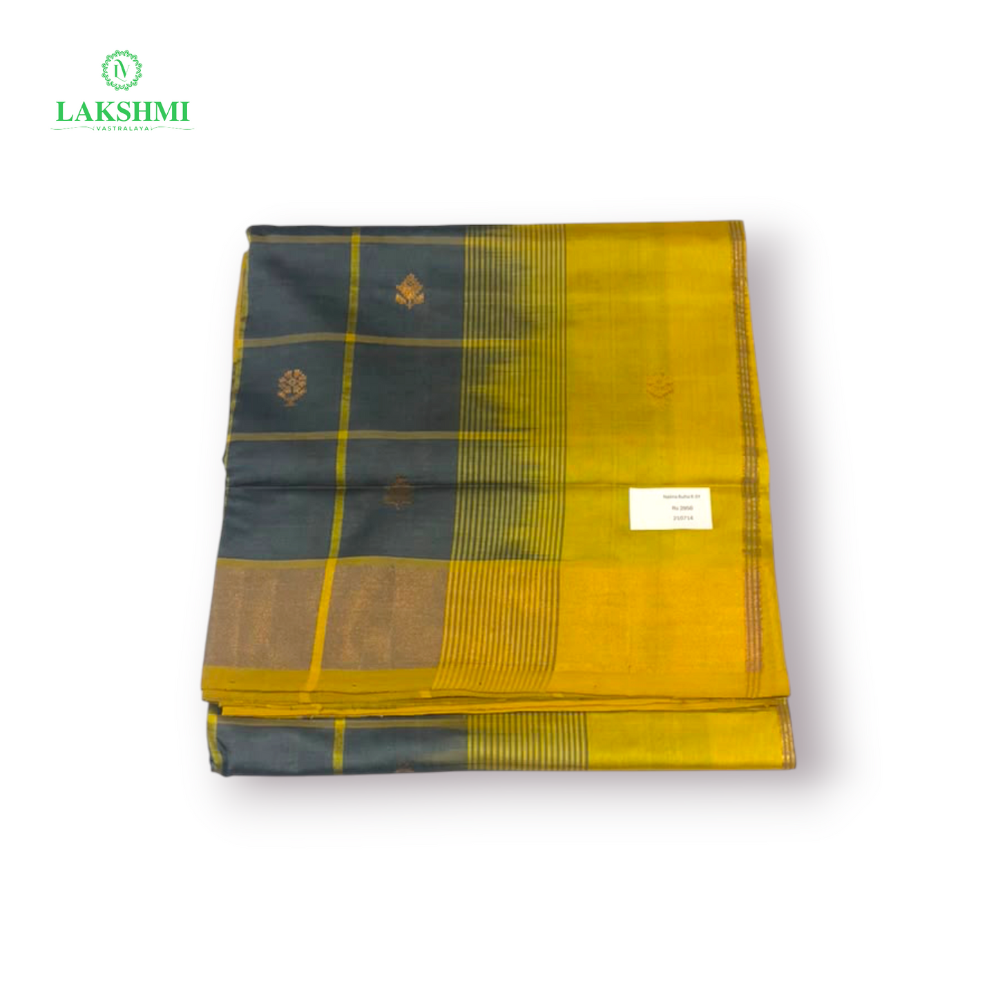 Nalina Checked Butta Semi Silk Cotton 6 Yards