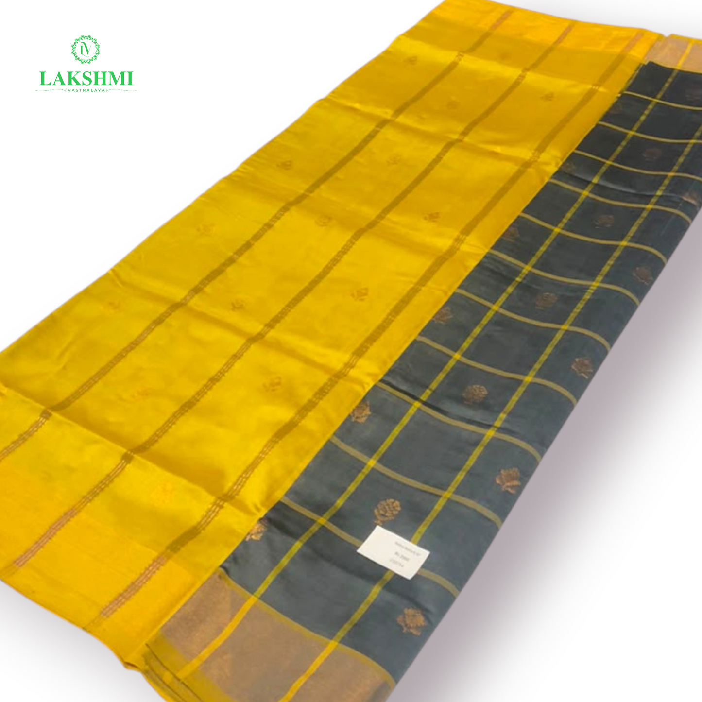 Nalina Checked Butta Semi Silk Cotton 6 Yards