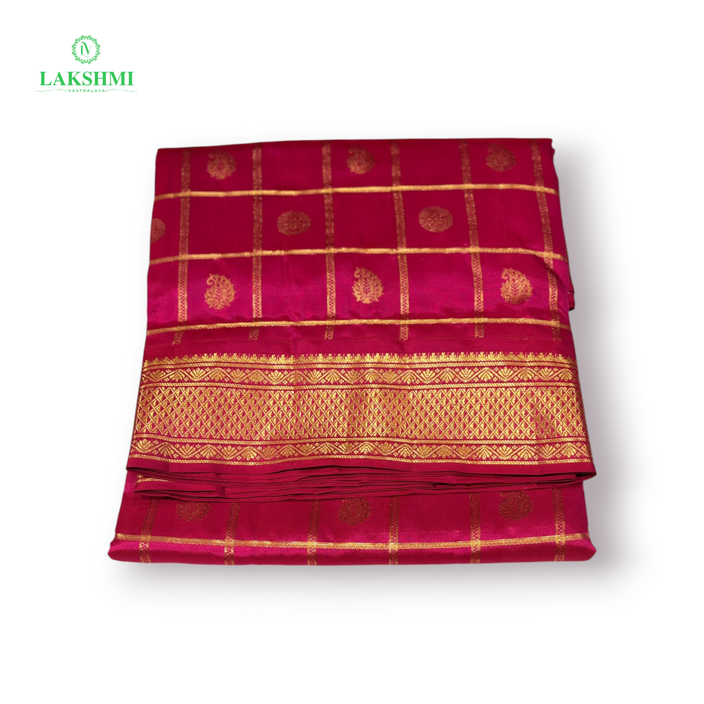 Kurunji Checked Butta Pure Kanchipuram ~10.5Y - 22060