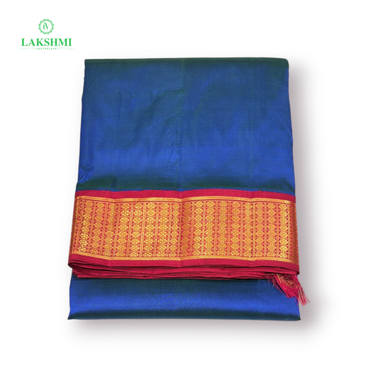 Yamuna Kalyani Pure Kanchipuram Double Warp Handloom Korvai - 10Y