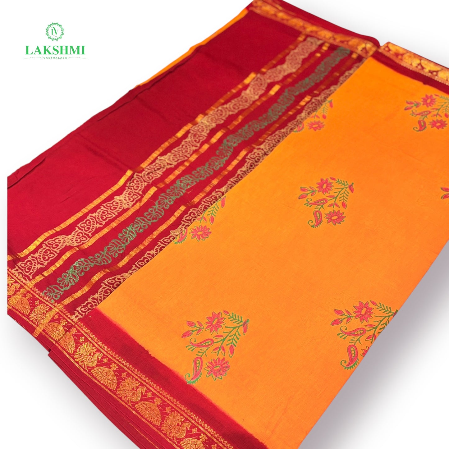Mudra Handblock Sungudi 10.5Yards - 050551
