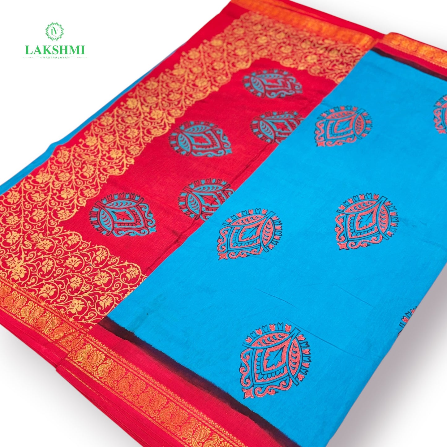Mudra Handblock Sungudi 10.5Yards - 050544