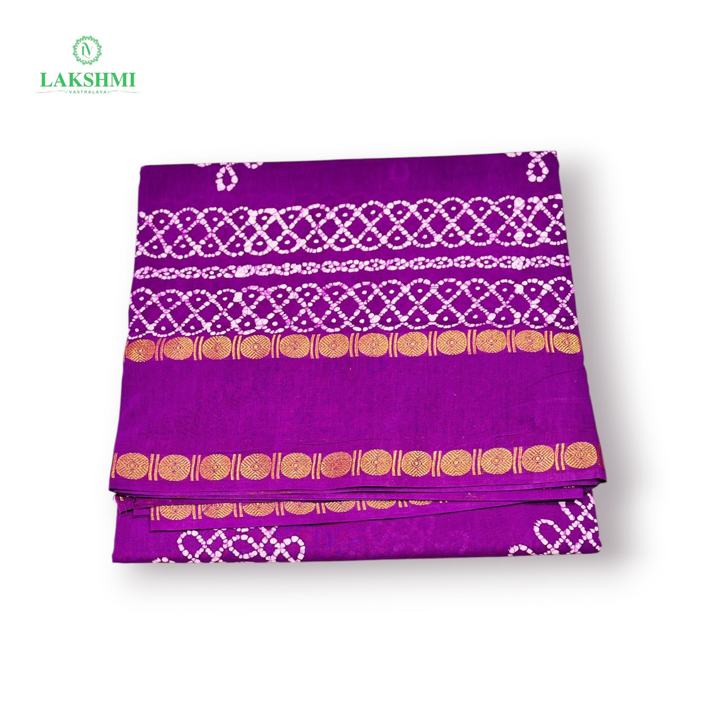 Saradha 120's Count Sungudi Cotton 10.5 Yards - Retta Petta Border
