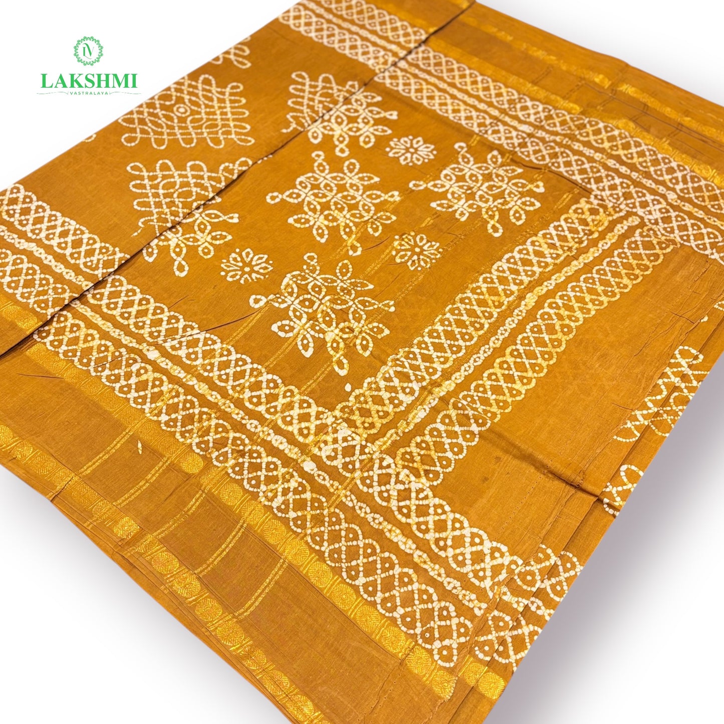 Saradha 120's Count Sungudi Cotton 10.5 Yards - Retta Petta Border