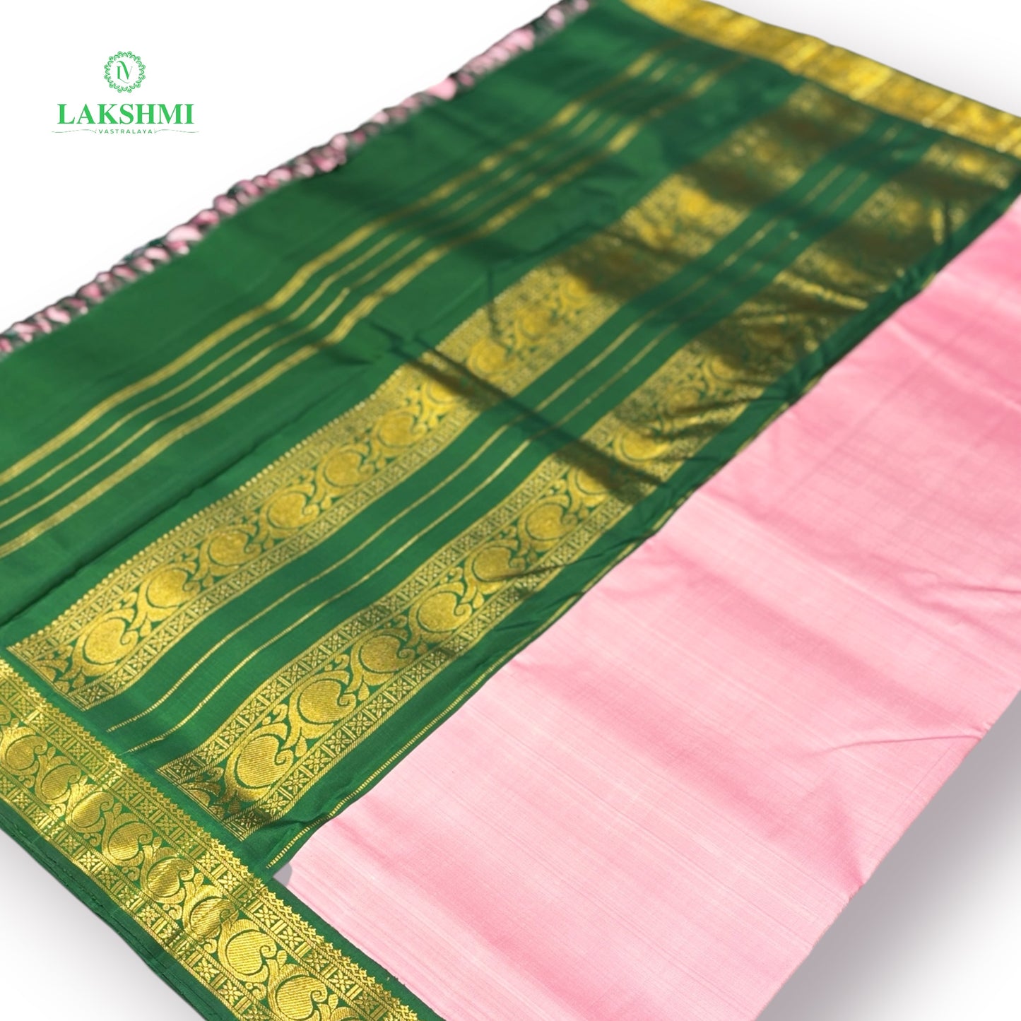 Yamuna Kalyani Pure Kanchipuram Double Warp Handloom Korvai - 10Y