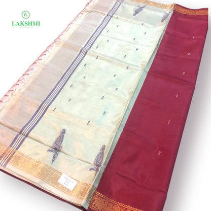 Vairagi Vazhanar Small Border with Butta 7 Yards - 061013