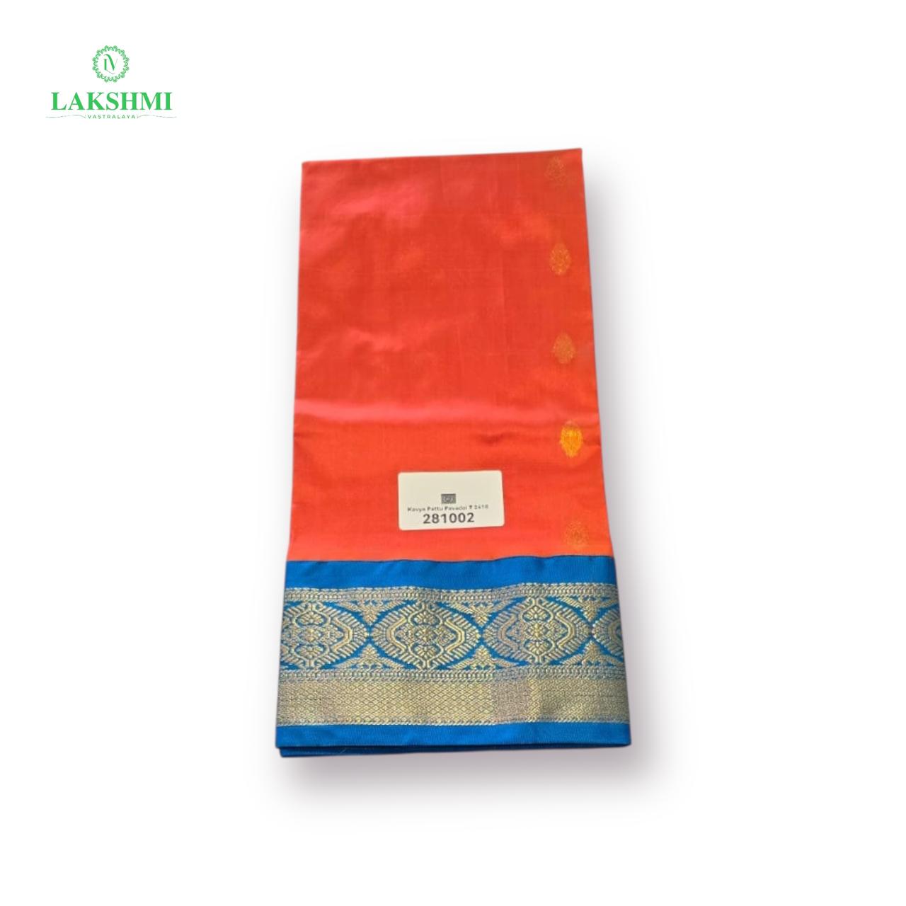 Kavya 27" 3-6 Y Pure Silk Pavadai 281002