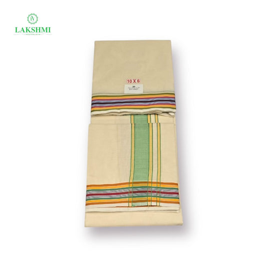 10×6 Unbleached Cotton Vezhti with Seer Border