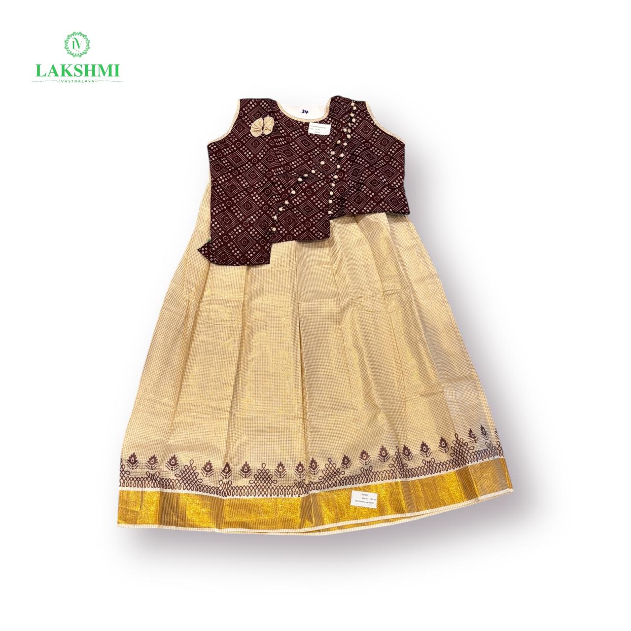Sruthi Ready Made Pavadi - Size 28 (Ideal for 7- 8 years)