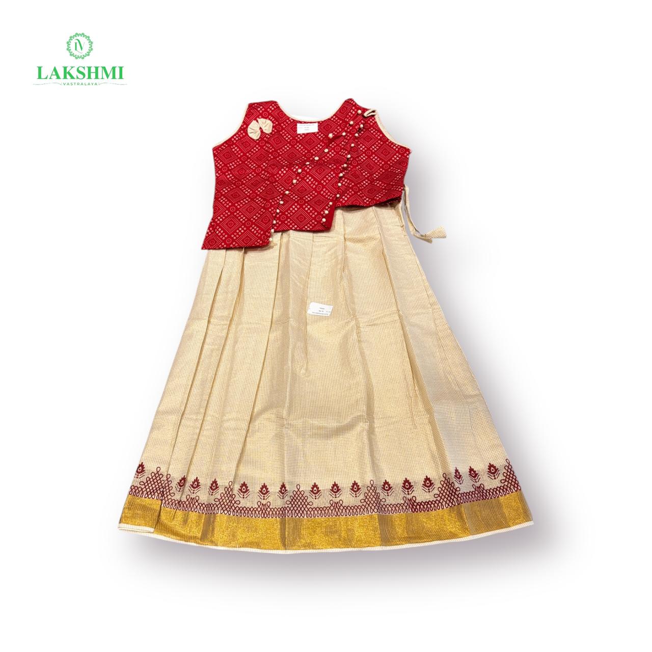 Sruthi Ready Made Pavadi - Size 30 (Ideal for 8- 9 years)