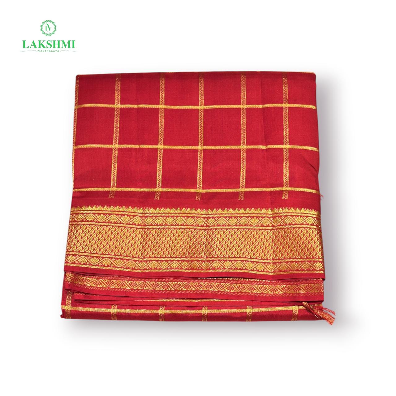Kurunji Checked Butta Pure Kanchipuram ~10.5Y