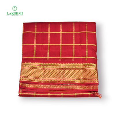Kurunji Checked Butta Pure Kanchipuram ~10.5Y