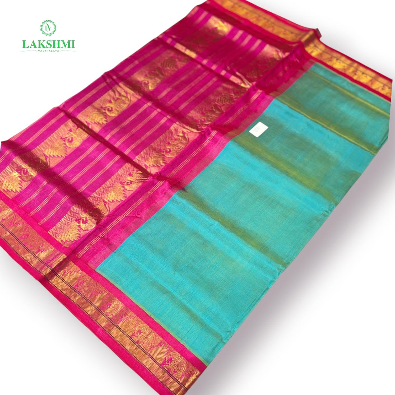 Mandhakini Korvai Pure Handloom Silk Cotton ~10.5 Yards