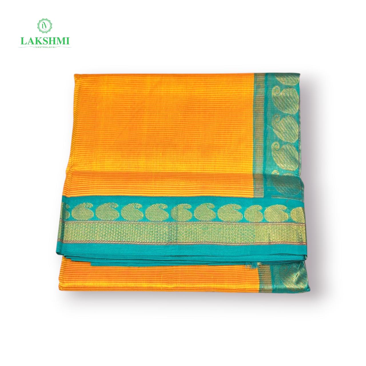 Mandhakini Korvai Pure Handloom Silk Cotton ~10.5 Yards