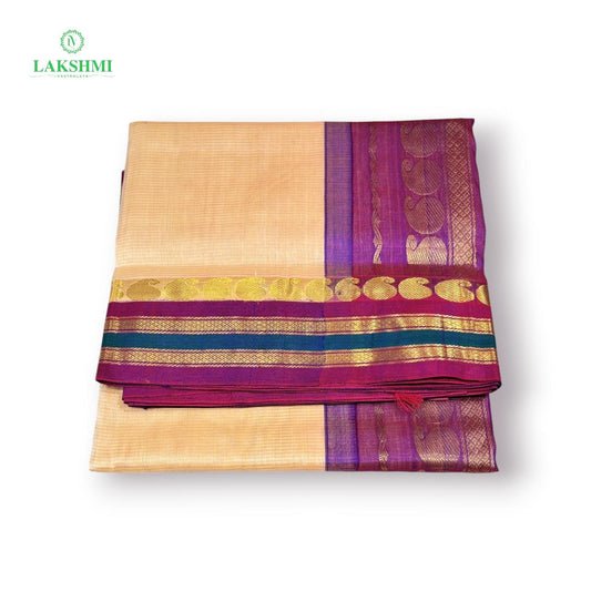 Mandhakini Korvai Pure Handloom Silk Cotton ~10.5 Yards