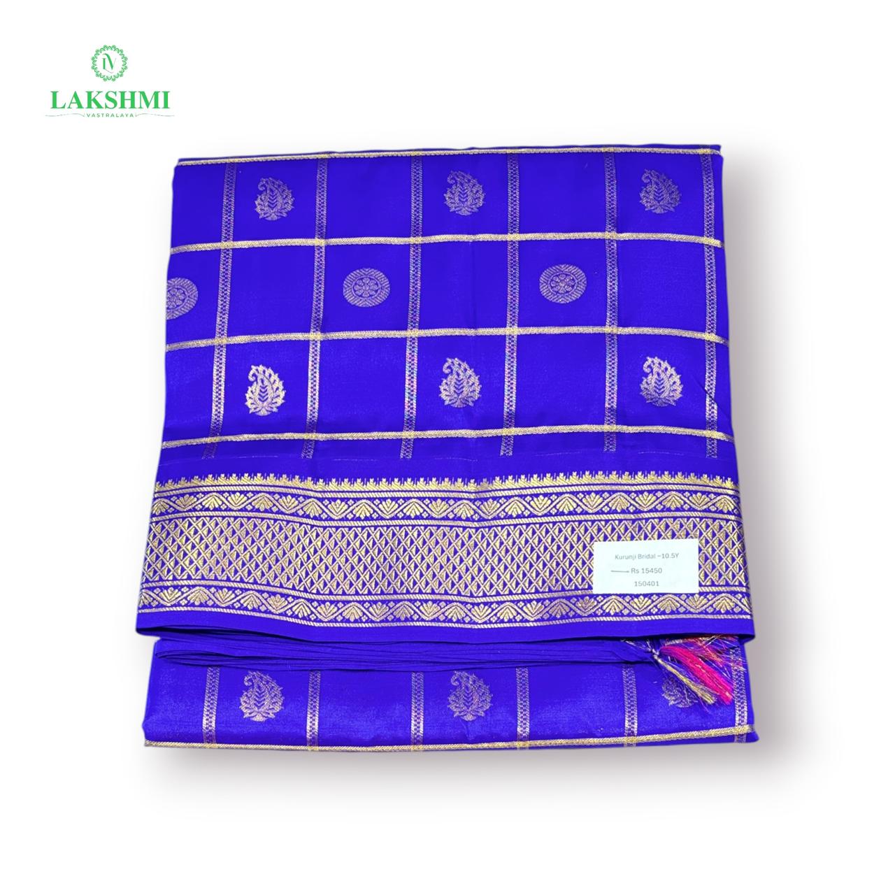 Kurunji Checked Butta Pure Kanchipuram ~10.5Y - 150401