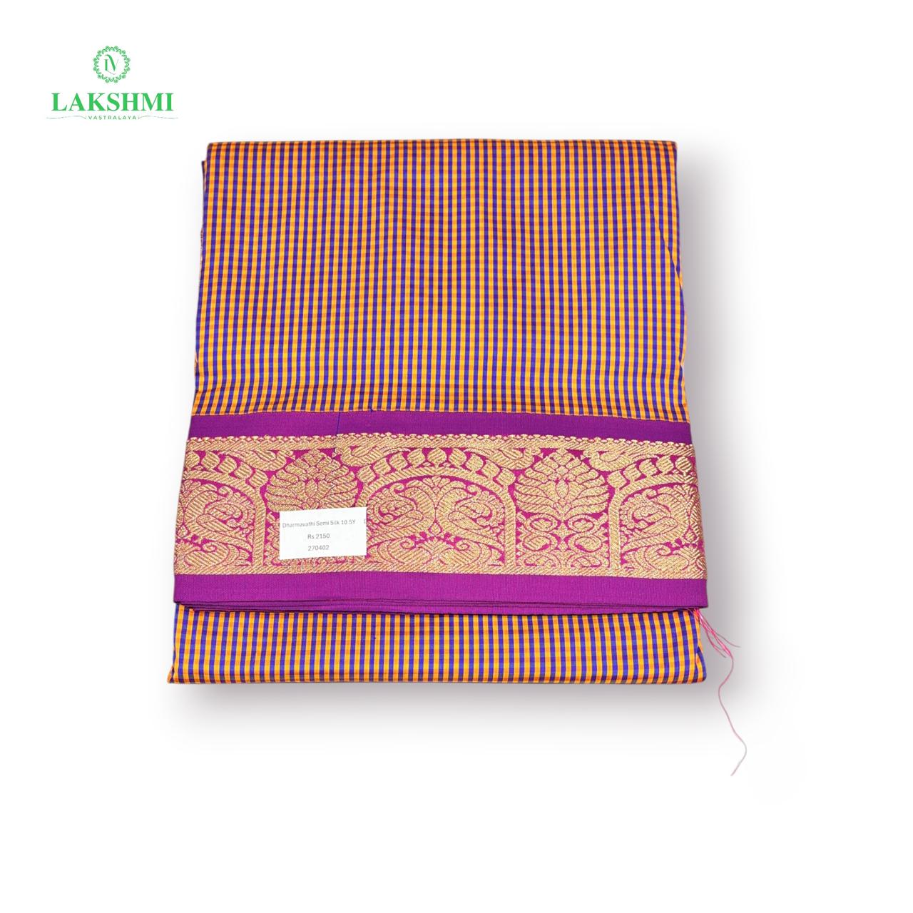 Dharmavathi Semi Silk Podi kattam 10.5 Yards - 270402
