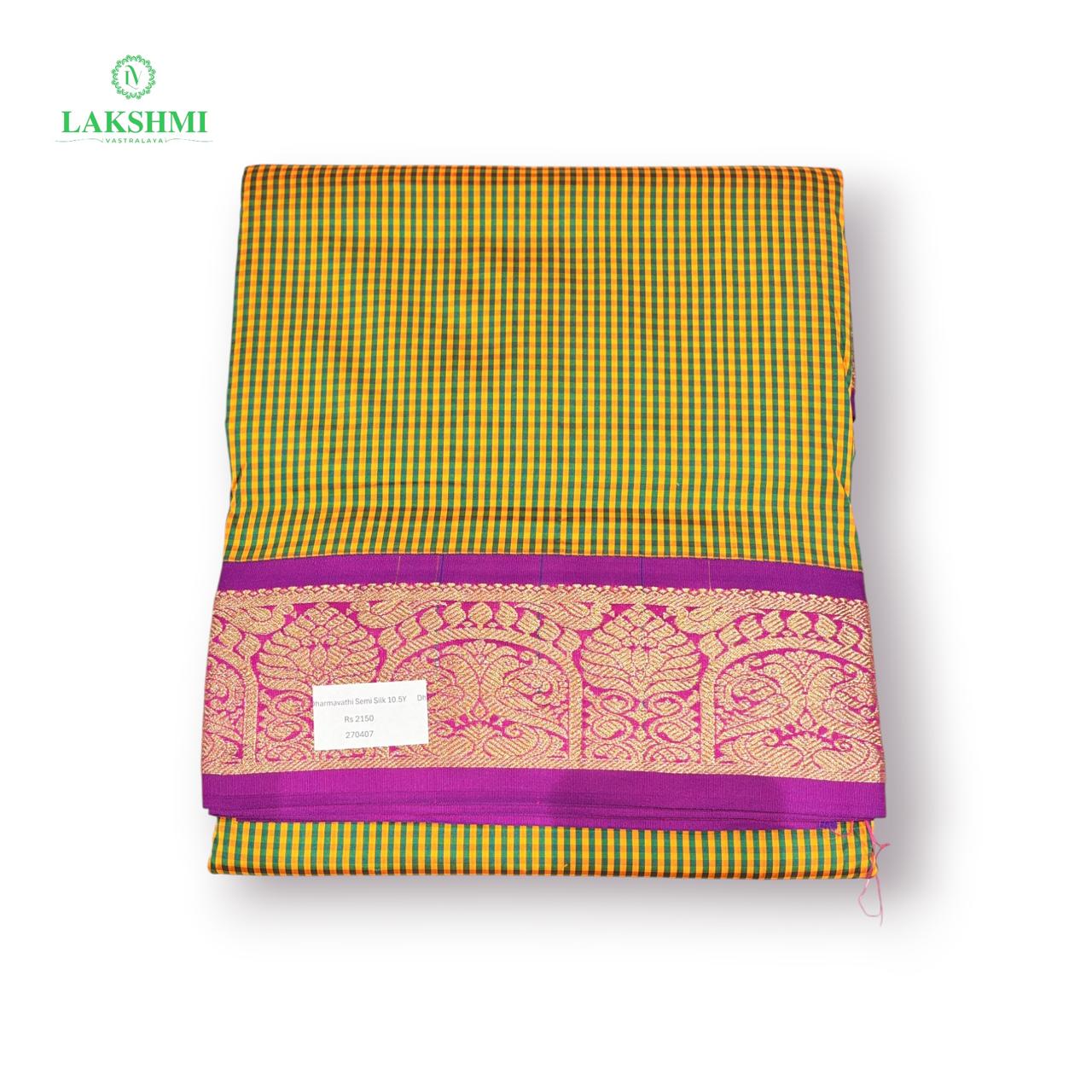 Dharmavathi Semi Silk Podi kattam 10.5 Yards - 270407