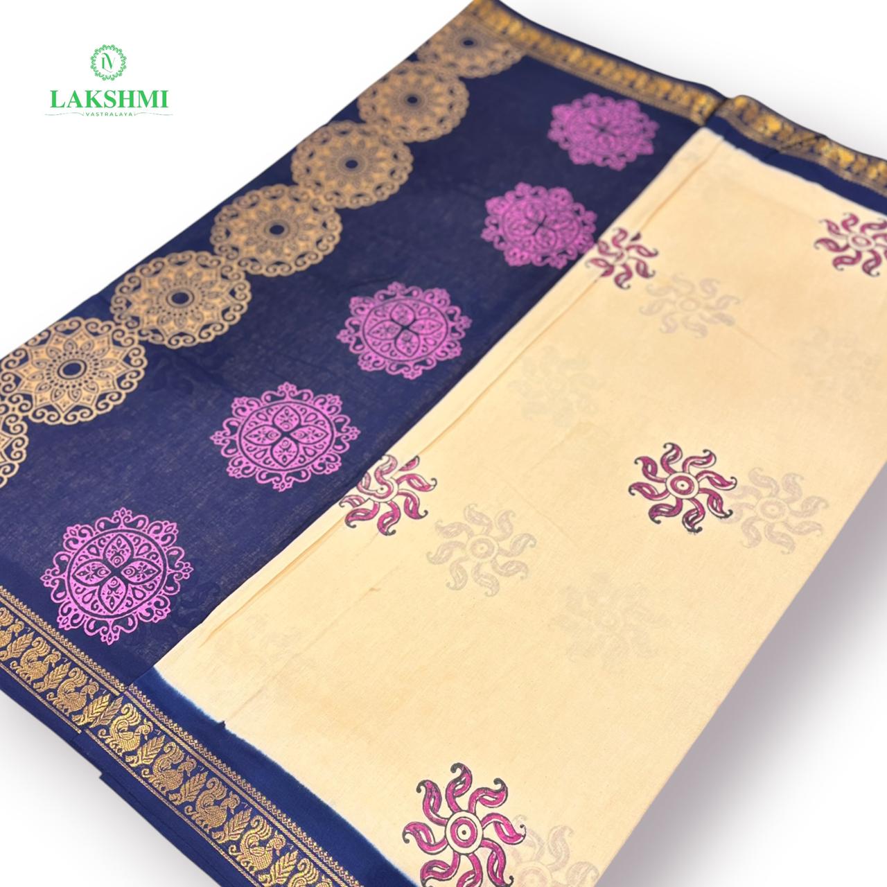 Mudra Handblock Sungudi 10.5Yards - 050529