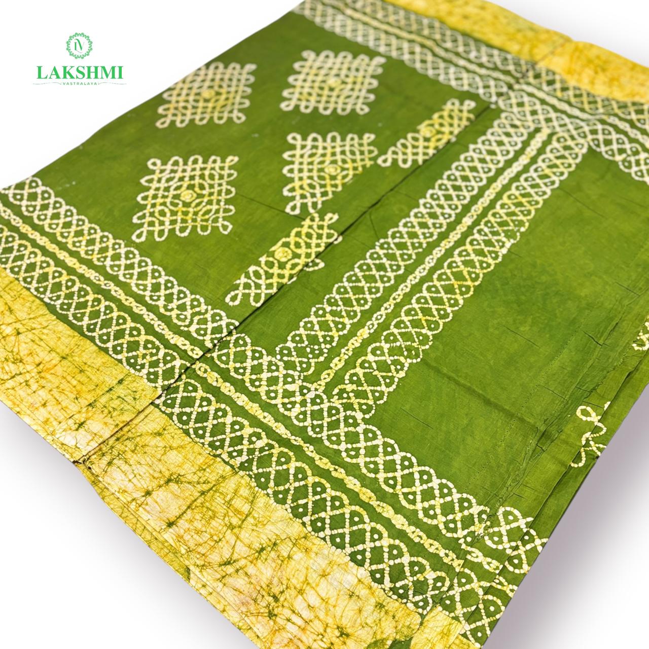 Saradha 120's Count Sungudi Cotton 10.5 Yards - Batik Border