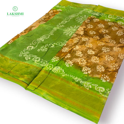 Hindolam 10.5Yards Wax Batik Sungudi - Mehndi Green - Light Green