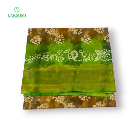 Hindolam 10.5Yards Wax Batik Sungudi - Mehndi Green - Light Green