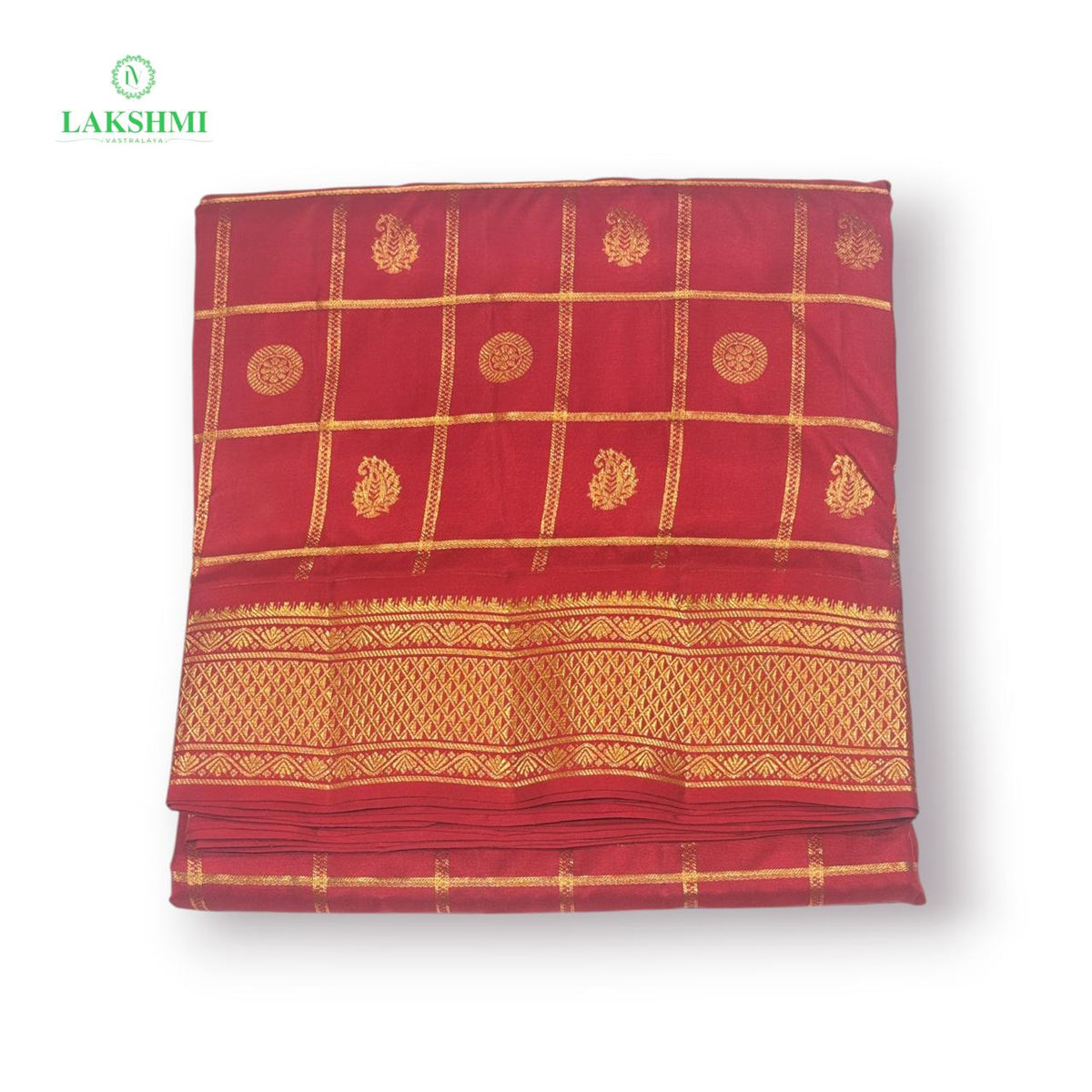 Kurunji Checked Butta Pure Kanchipuram ~10.5Y