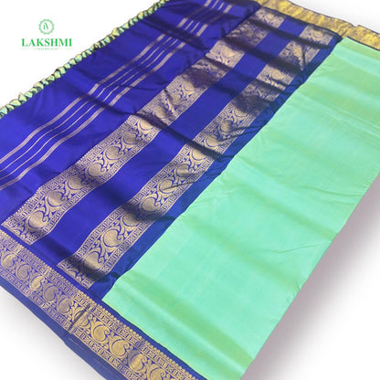 Yamuna Kalyani Pure Kanchipuram Double Warp Handloom Korvai - 10Y