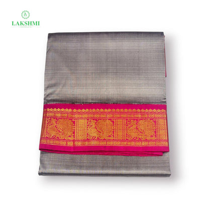 Yamuna Kalyani Pure Kanchipuram Double Warp Handloom Korvai - 10Y