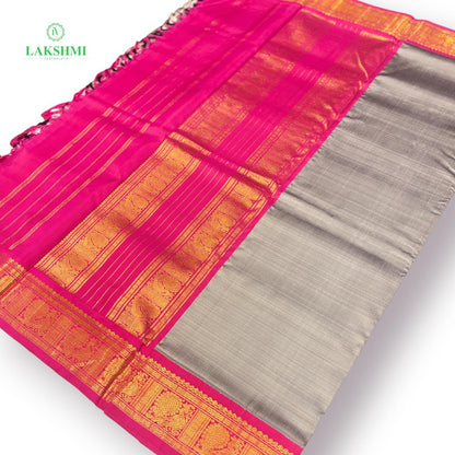 Yamuna Kalyani Pure Kanchipuram Double Warp Handloom Korvai - 10Y