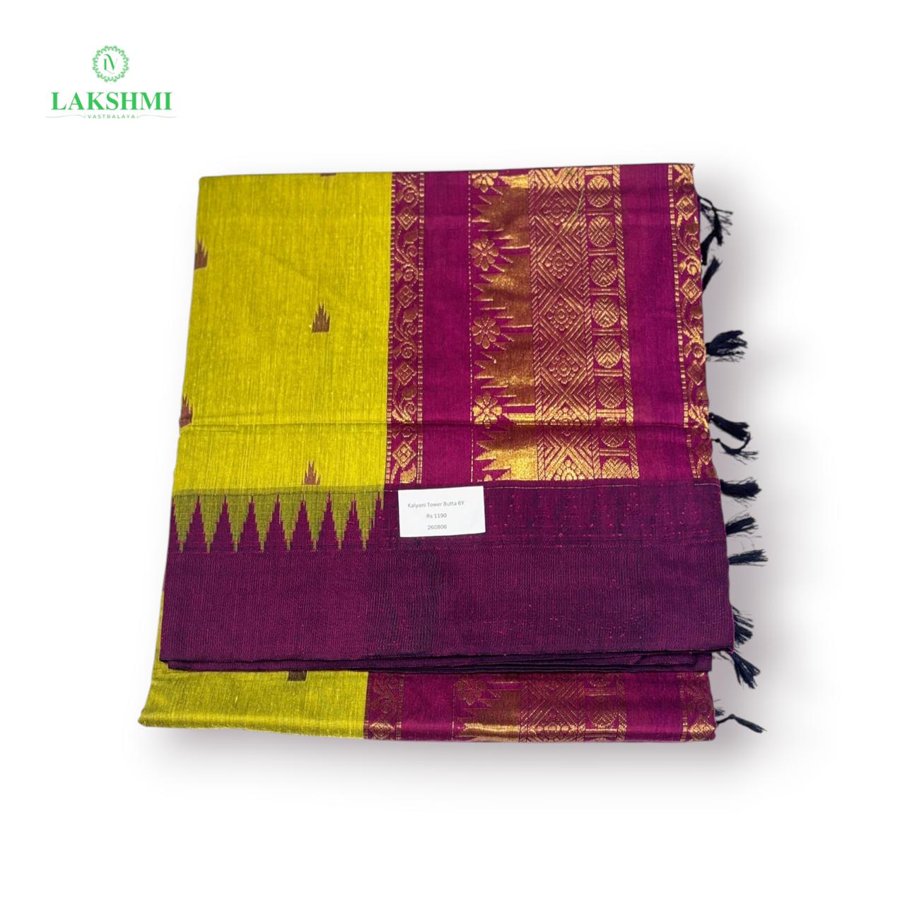 Kalyani Cotton Tower Butta Grand Thalappu – 6 Yards Saree - 260806