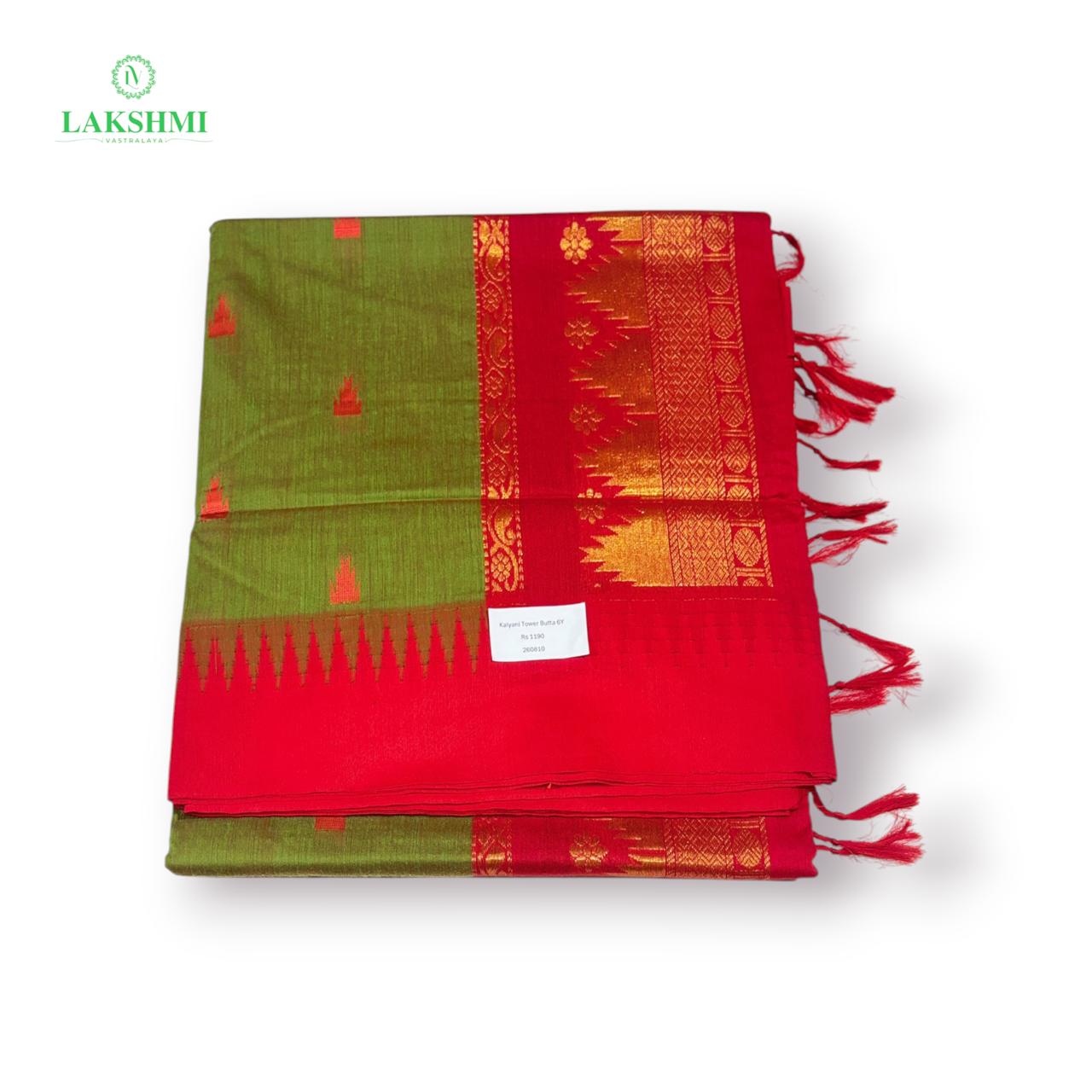 Kalyani Cotton Tower Butta Grand Thalappu – 6 Yards Saree - 260810