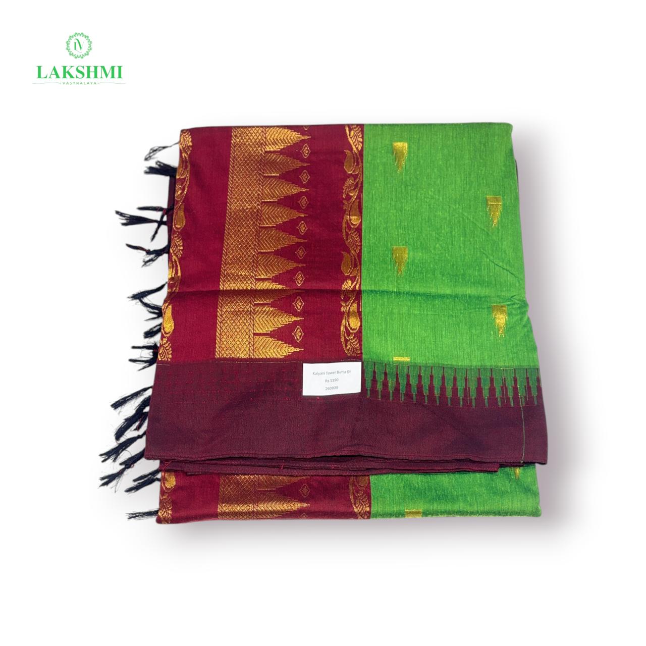 Kalyani Cotton Tower Butta Grand Thalappu – 6 Yards Saree - 260809