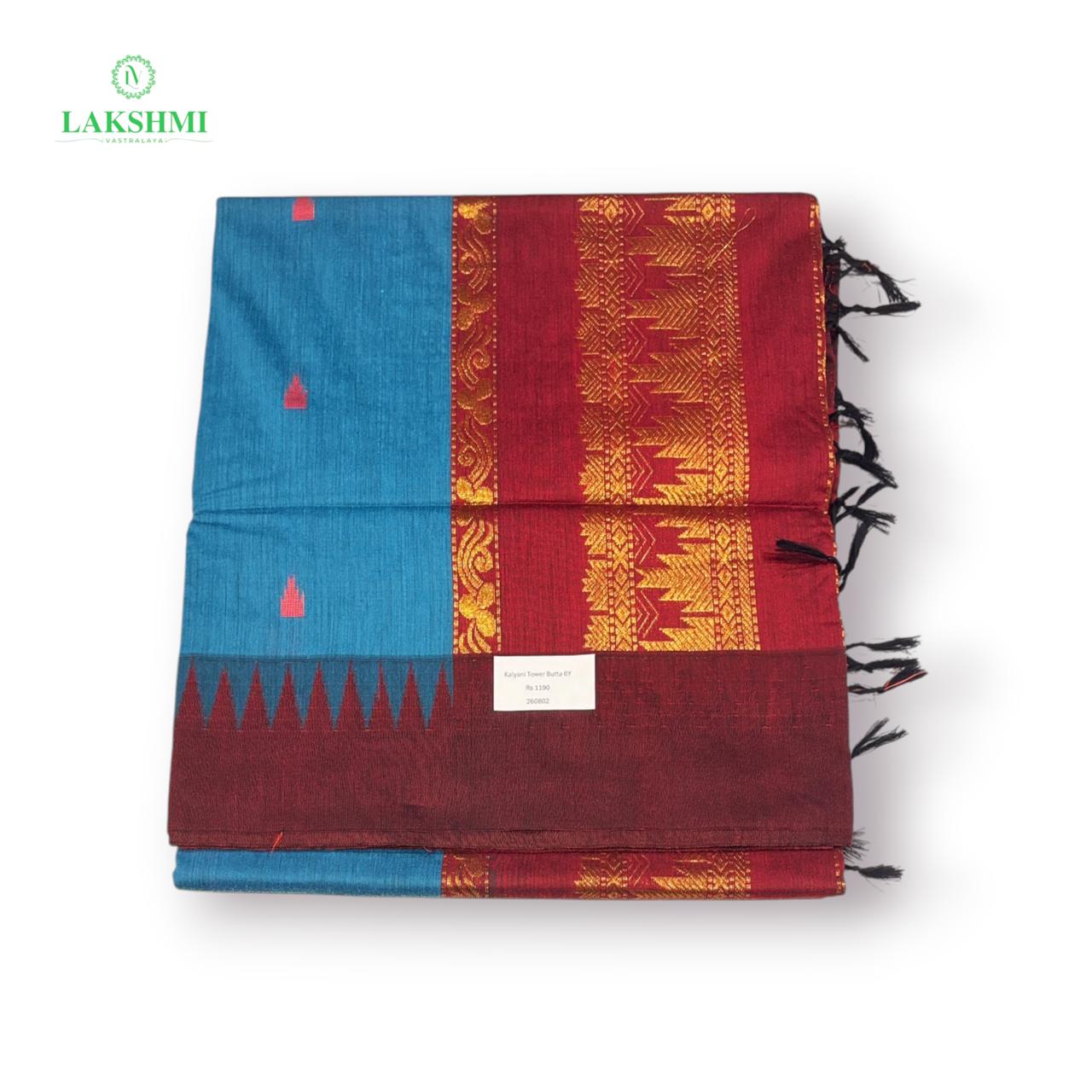 Kalyani Cotton Tower Butta Grand Thalappu – 6 Yards Saree - 260802