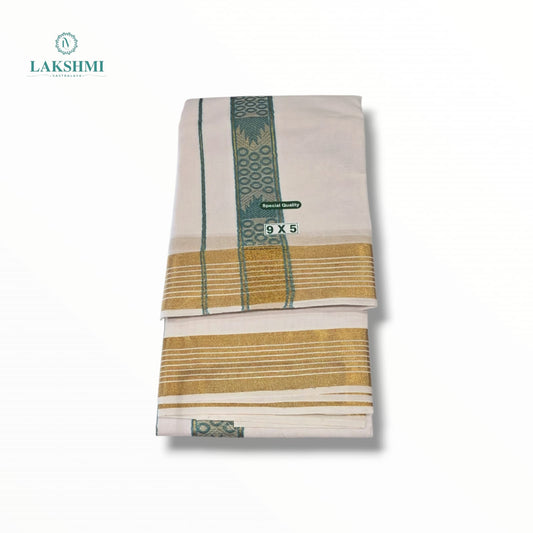 Kedar – 9*5 Bleached White Cotton Dhothi 260906
