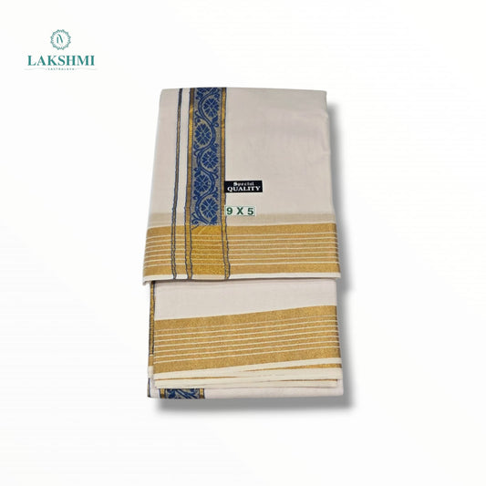 Kedar – 9*5 Bleached White Cotton Dhothi 260904